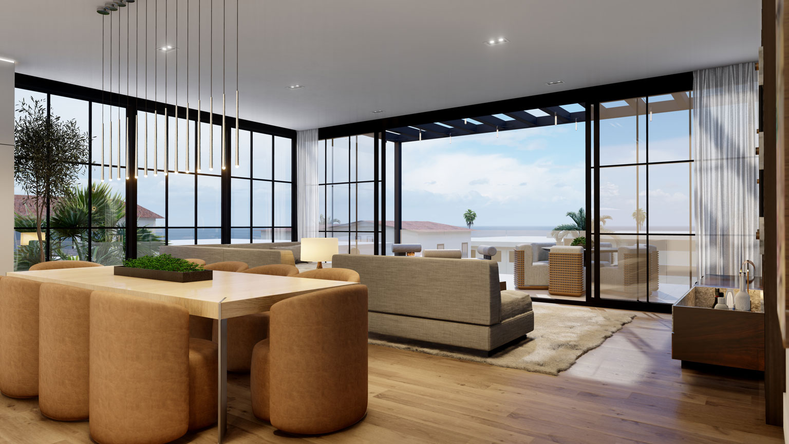 great room and terrace