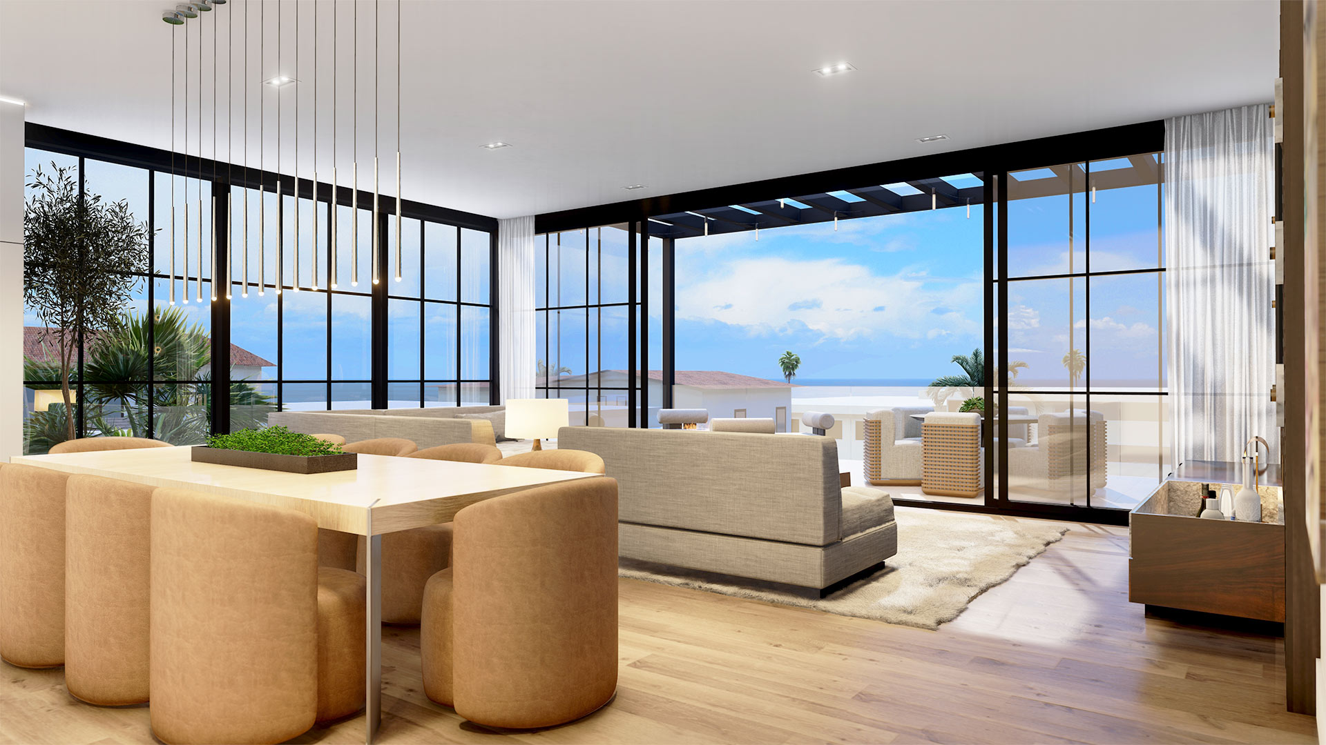 great room and terrace