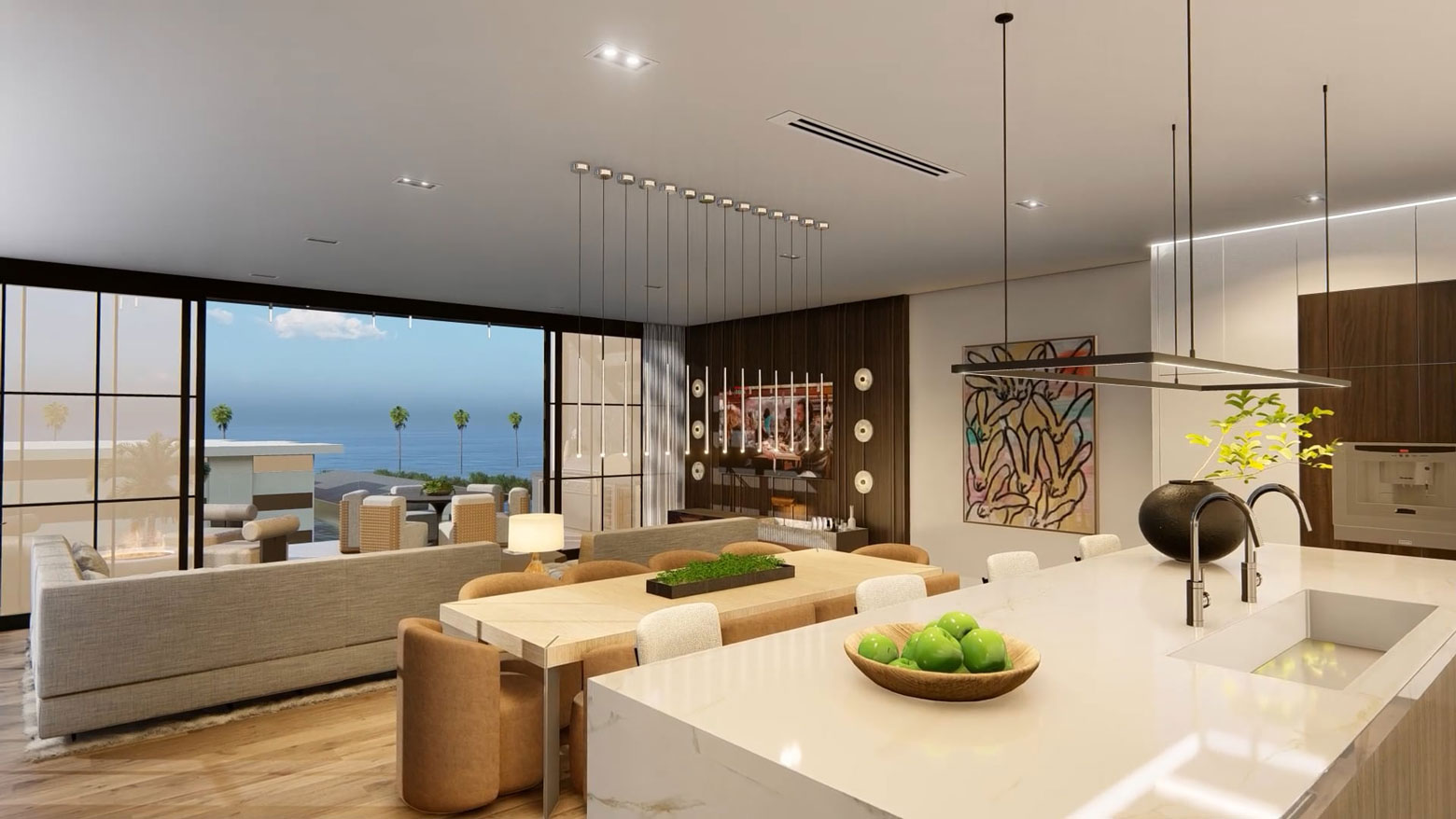 Residences rendered view out to deck