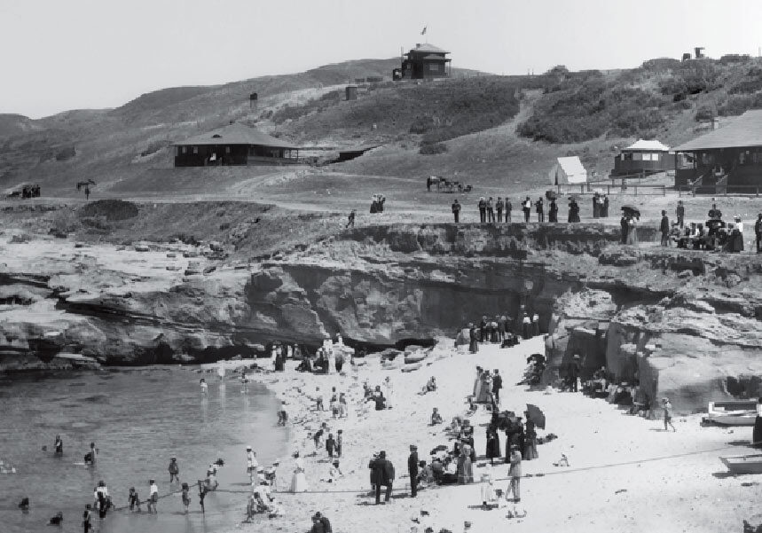 historic view of La Jolla beach